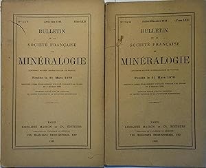 Bulletin de la société française de minéralogie. Année 1948 incomplète. tome LXXI N° 4 à 12. Avri...