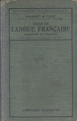 Seller image for Cours de langue franaise. Analyse - Vocabulaire - Grammaire et exercices - Composition franaise. Programme de 1920. for sale by Librairie Et Ctera (et caetera) - Sophie Rosire