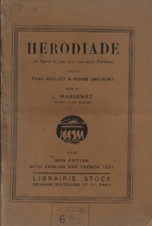 Immagine del venditore per Herodiade, an opera in four acts and seven tableaux. venduto da Librairie Et Ctera (et caetera) - Sophie Rosire