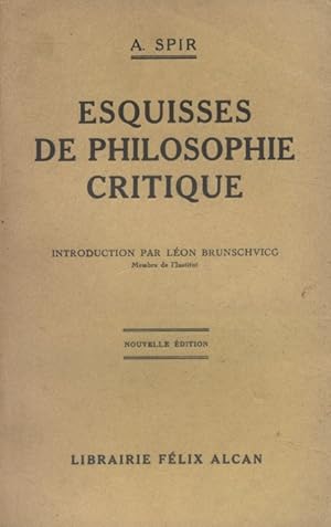 Imagen del vendedor de Esquisses de philosophie critique. a la venta por Librairie Et Ctera (et caetera) - Sophie Rosire