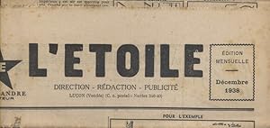 Journal de l'Etoile. Gazette du foyer des provinces de l'Ouest. Décembre 1938. Mensuel dirigé par...