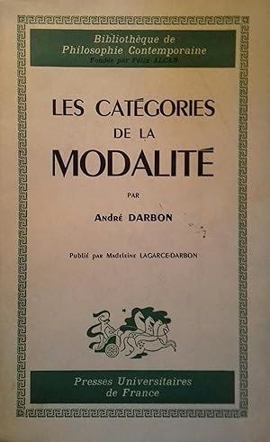 Seller image for Les catgories de la modalit. for sale by Librairie Et Ctera (et caetera) - Sophie Rosire