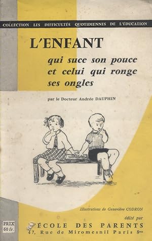 Seller image for L'enfant qui suce son pouce et celui qui ronge ses ongles. Vers 1950. for sale by Librairie Et Ctera (et caetera) - Sophie Rosire