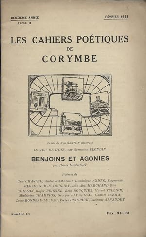 Les cahiers poétiques de Corymbe. N° 10. Deuxième année. Benjoins et agonies par Henri Lambert. F...