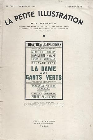 Seller image for La Petite illustration thtrale N 363 : La dame aux gants verts, comdie de Ren Fauchois. 2 fvrier 1935. for sale by Librairie Et Ctera (et caetera) - Sophie Rosire