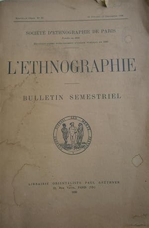 L'ethnographie. Bulletin semestriel. 15 juillet-15 décembre 1936.