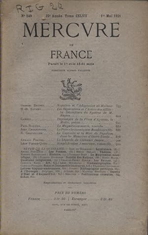 Mercure de France N° 549. 1er mai 1921.