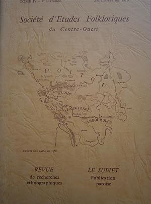 Imagen del vendedor de Socit d'Etudes Folkloriques du Centre-Ouest "Aguiaine" Tome XVII - 6 e livraison N 119 + son supplment "Le Subiet". Novembre-dcembre 1983. a la venta por Librairie Et Ctera (et caetera) - Sophie Rosire