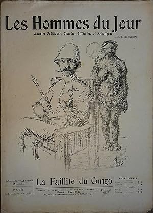 Les Hommes du jour N° 295 : La faillite du Congo. Portrait en couverture par Bracquemond. 13 sept...