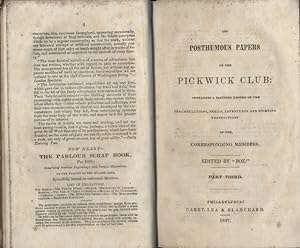 The posthumous papers of the Pikwick club. Part third (only). Tome 3 seul. Containing a faithful ...