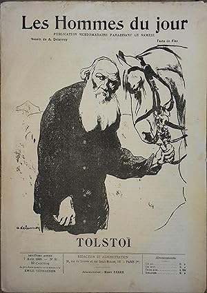Les Hommes du jour N° 81 : Tolstoï. Portrait en couverture par Delannoy. 7 août 1909.