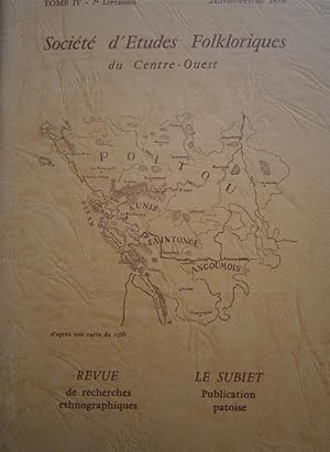 Imagen del vendedor de Socit d'Etudes Folkloriques du Centre-Ouest "Aguiaine" Tome XV - 6 e livraison N 107 + son supplment "Le Subiet". Novembre-dcembre 1981. a la venta por Librairie Et Ctera (et caetera) - Sophie Rosire