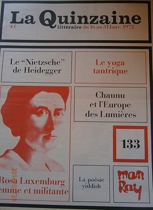 Imagen del vendedor de La Quinzaine Littraire N 133. Janvier 1972. a la venta por Librairie Et Ctera (et caetera) - Sophie Rosire