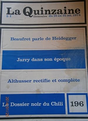 La Quinzaine Littéraire N° 196. Octobre 1974.