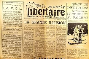 Le Monde libertaire N° 14. Organe de la Fédération anarchiste. Mensuel. Espagne - André Marty - S...