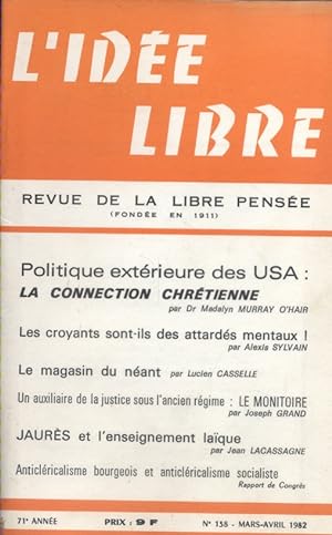 L'idée libre. 1982. N° 138. Revue de la libre pensée. Mars-avril 1982.