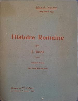 Imagen del vendedor de Histoire romaine. Classe de cinquime. Programme 1931. a la venta por Librairie Et Ctera (et caetera) - Sophie Rosire