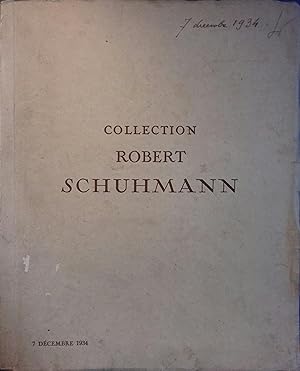 Catalogue de vente de la collection de tableaux de Robert Schuhmann. Vente du 7 décembre 1934. 11...