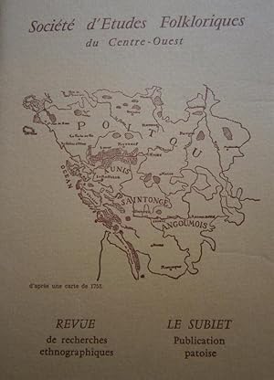 Imagen del vendedor de Socit d'Etudes Folkloriques du Centre-Ouest Tome IX - 5e livraison + son supplment "Le Subiet". Septembre-octobre 1975. a la venta por Librairie Et Ctera (et caetera) - Sophie Rosire