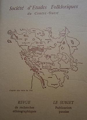 Société d'Etudes Folkloriques du Centre-Ouest Tome IX - 1re livraison + son supplément "Le Subiet...