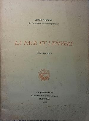 Seller image for La face et l'envers. Essais critiques. for sale by Librairie Et Ctera (et caetera) - Sophie Rosire