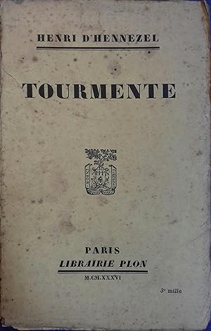 Seller image for Tourmente. for sale by Librairie Et Ctera (et caetera) - Sophie Rosire