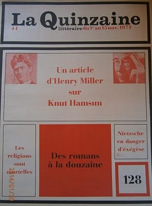 La Quinzaine Littéraire N° 128. Novembre 1971.