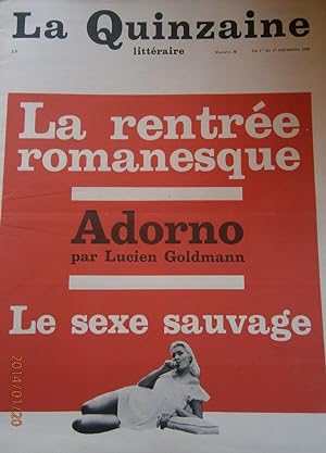 La Quinzaine Littéraire N° 78. Septembre 1969.
