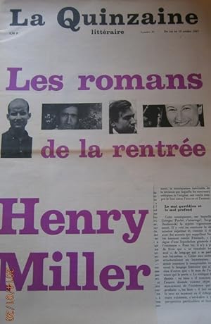 La Quinzaine Littéraire N° 36. Octobre 1967.