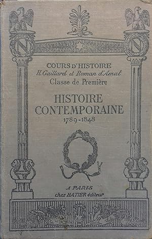 Histoire contemporaine (1789-1848). Classe de première. Programmes de 1925.