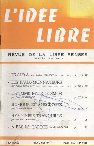 L'idée libre. 1993. N° 205. Revue de la libre pensée.