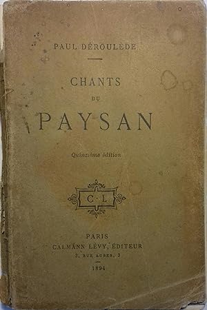 Imagen del vendedor de Chants du paysan. a la venta por Librairie Et Ctera (et caetera) - Sophie Rosire