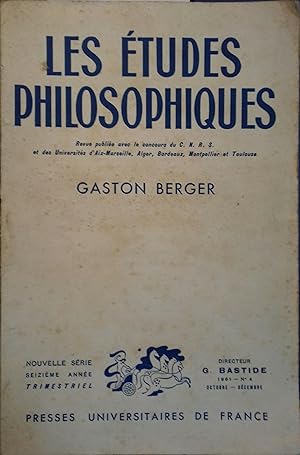 Etudes philosophiques N° 4 1961.