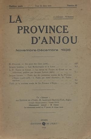 La province d'Anjou. Novembre-Décembre 1936.