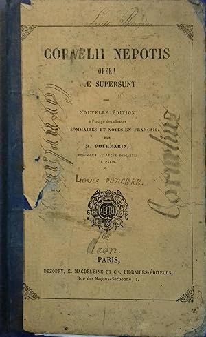 Bild des Verkufers fr Opera quae supersunt. Mention manuscrite: a appartenu  Louis Rongre lve de sixime  Chteau-Gontier. Dbut XXe. Vers 1900. zum Verkauf von Librairie Et Ctera (et caetera) - Sophie Rosire