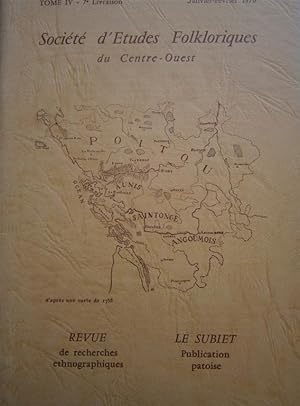 Société d'Etudes Folkloriques du Centre-Ouest "Aguiaine" Tome XVII - 3 e livraison N° 116 + son s...