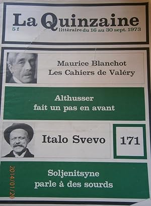 La Quinzaine Littéraire N° 171. Septembre 1973.