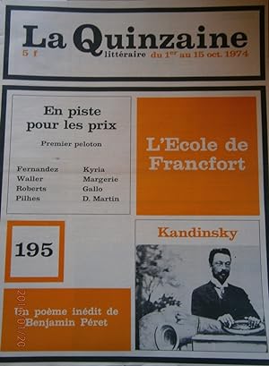 La Quinzaine Littéraire N° 195. Octobre 1974.