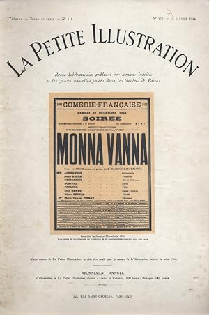Seller image for La petite illustration thtrale N 111 : Monna Vanna. Pice en 3 actes, en prose. for sale by Librairie Et Ctera (et caetera) - Sophie Rosire