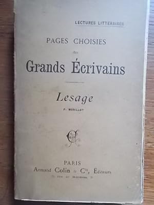 Imagen del vendedor de Pages choisies des grands crivains. Lesage. a la venta por Librairie Et Ctera (et caetera) - Sophie Rosire