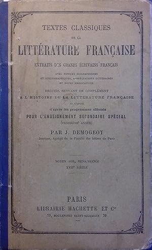 Textes classiques de la littérature française. Extraits des grands écrivains français. Enseigneme...