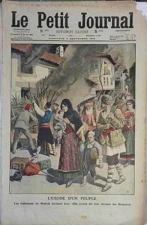 Le Petit journal - Supplément illustré N° 1190 : Les habitants de Melnik fuient devant les Bulgar...