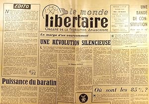 Le Monde libertaire N° 47. Organe de la Fédération anarchiste. Mensuel. Joyeux - Fayolle - Laisan...