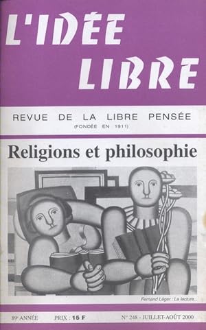 Seller image for L'ide libre. 2000 N 248. Religions et philosophies. Revue de la libre pense. Juillet-aot 2000. for sale by Librairie Et Ctera (et caetera) - Sophie Rosire