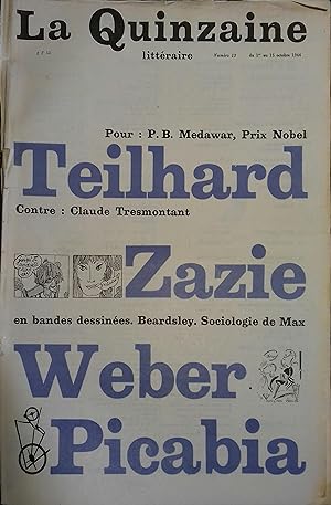 La Quinzaine Littéraire N° 13. Octobre 1966.