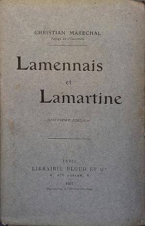 Seller image for Lamennais et Lamartine. for sale by Librairie Et Ctera (et caetera) - Sophie Rosire