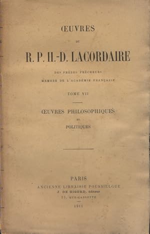 Imagen del vendedor de Oeuvres philosophiques et politiques. Tome VII seul. a la venta por Librairie Et Ctera (et caetera) - Sophie Rosire