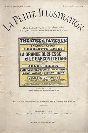 Seller image for La Petite illustration thtrale N 126 : La Grande Duchesse et le garon d'tage, comdie d'Alfred Savoir. 13 septembre 1924. for sale by Librairie Et Ctera (et caetera) - Sophie Rosire