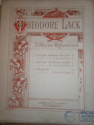 Seller image for Souvenir d'Alsace. Dans " 3 pices mignonnes". op. 106. Petit laendler. Vers 1900. for sale by Librairie Et Ctera (et caetera) - Sophie Rosire