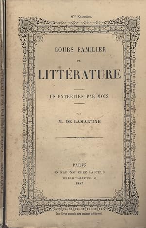 Cours familier de littérature. Un entretien par mois.17e - 20e entretiens. Dante